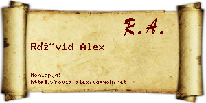 Rövid Alex névjegykártya