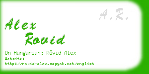 alex rovid business card